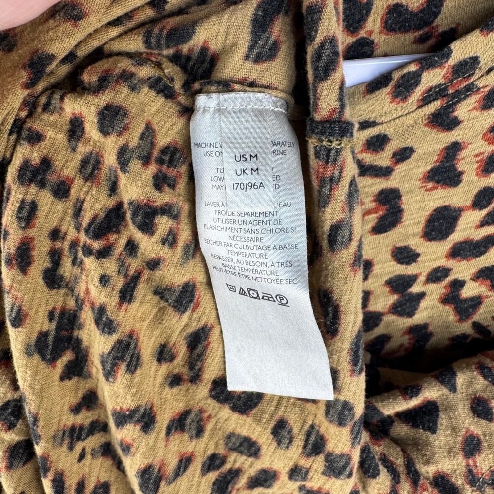 We The Free Free People Leopard Print Relaxed Fit Crew Neck Tee Shirt Medium - Picture 5 of 8